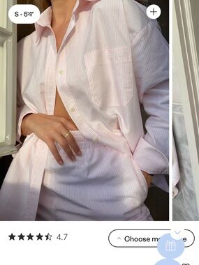Djerf Avenue Breezy pink striped shirt